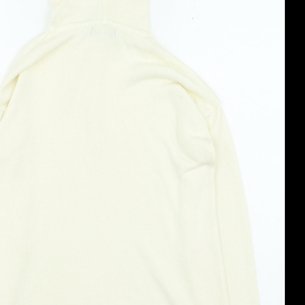 Marks & Spencer Womens Beige Acrylic Pullover Hoodie Size S