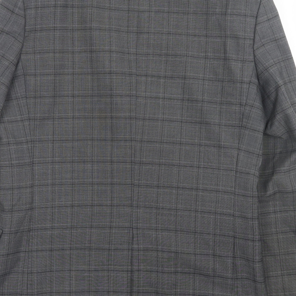 Red Herring Mens Grey Plaid Wool Jacket Suit Jacket Size 40