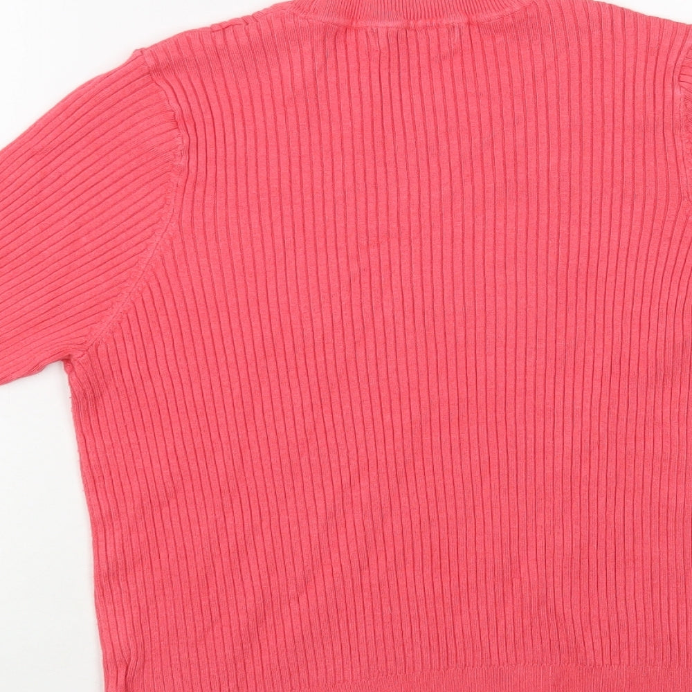Marks & Spencer Womens Pink Crew Neck Viscose Pullover Jumper Size 16