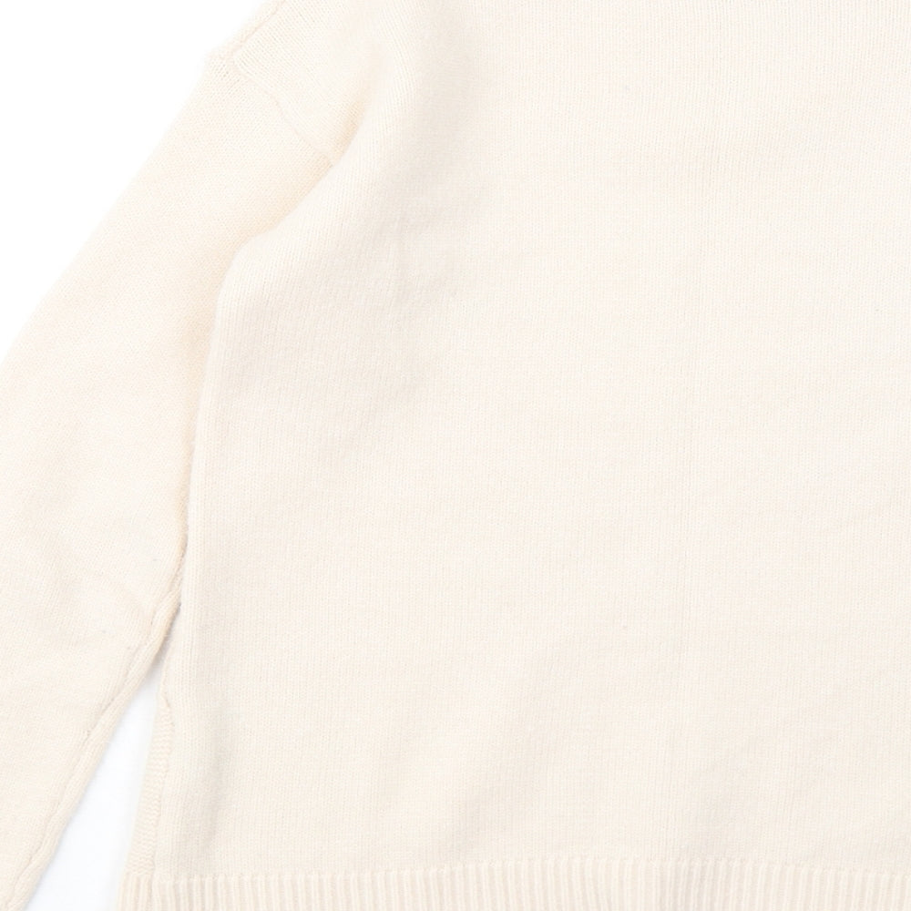 Bonmarché Womens Beige Round Neck Acrylic Pullover Jumper Size 10