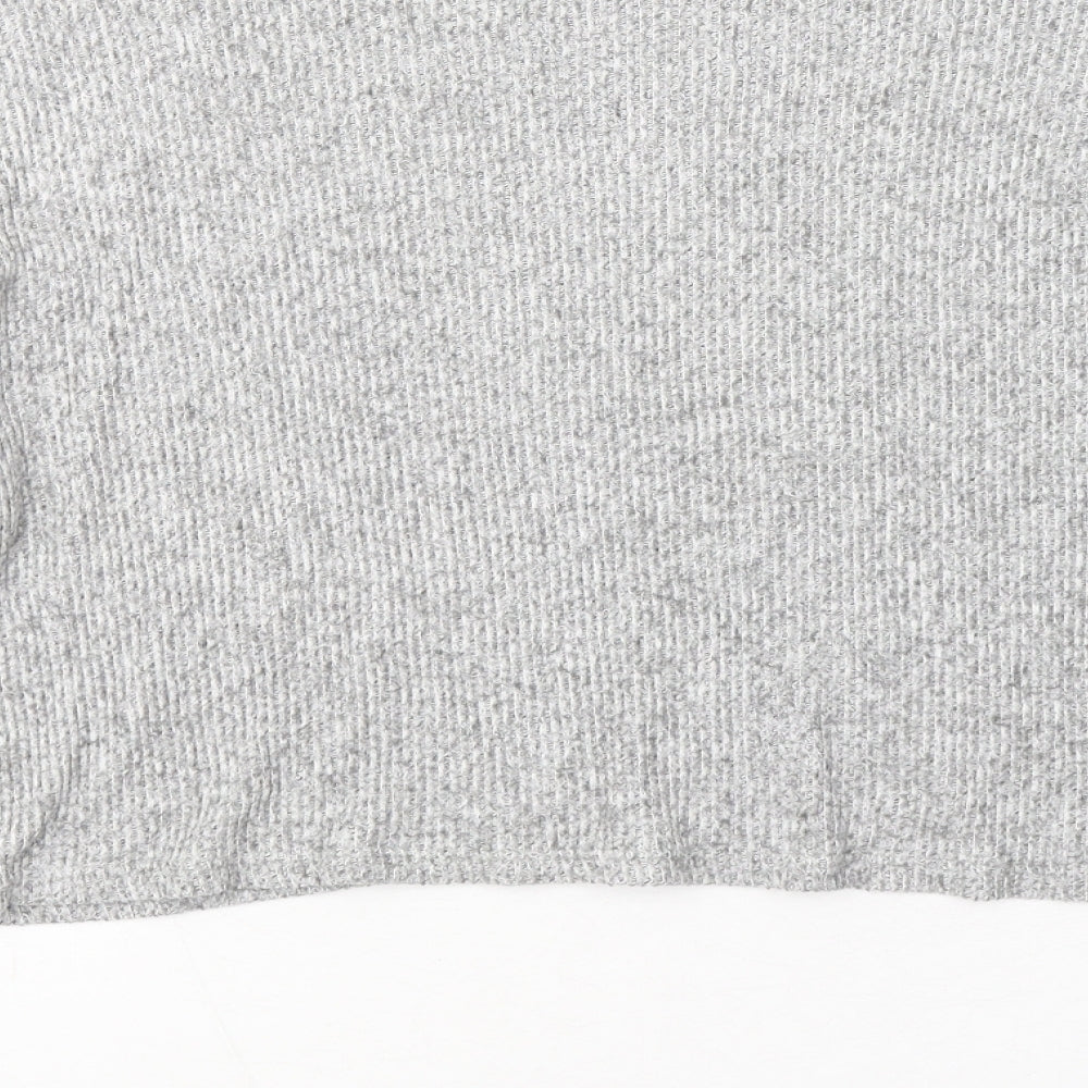Topshop Womens Grey Mock Neck Viscose Pullover Jumper Size 12