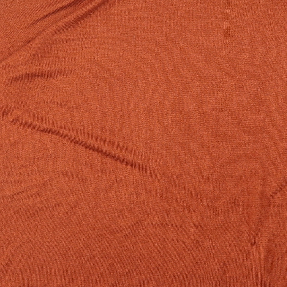 H&M Womens Orange Round Neck Viscose Pullover Jumper Size S