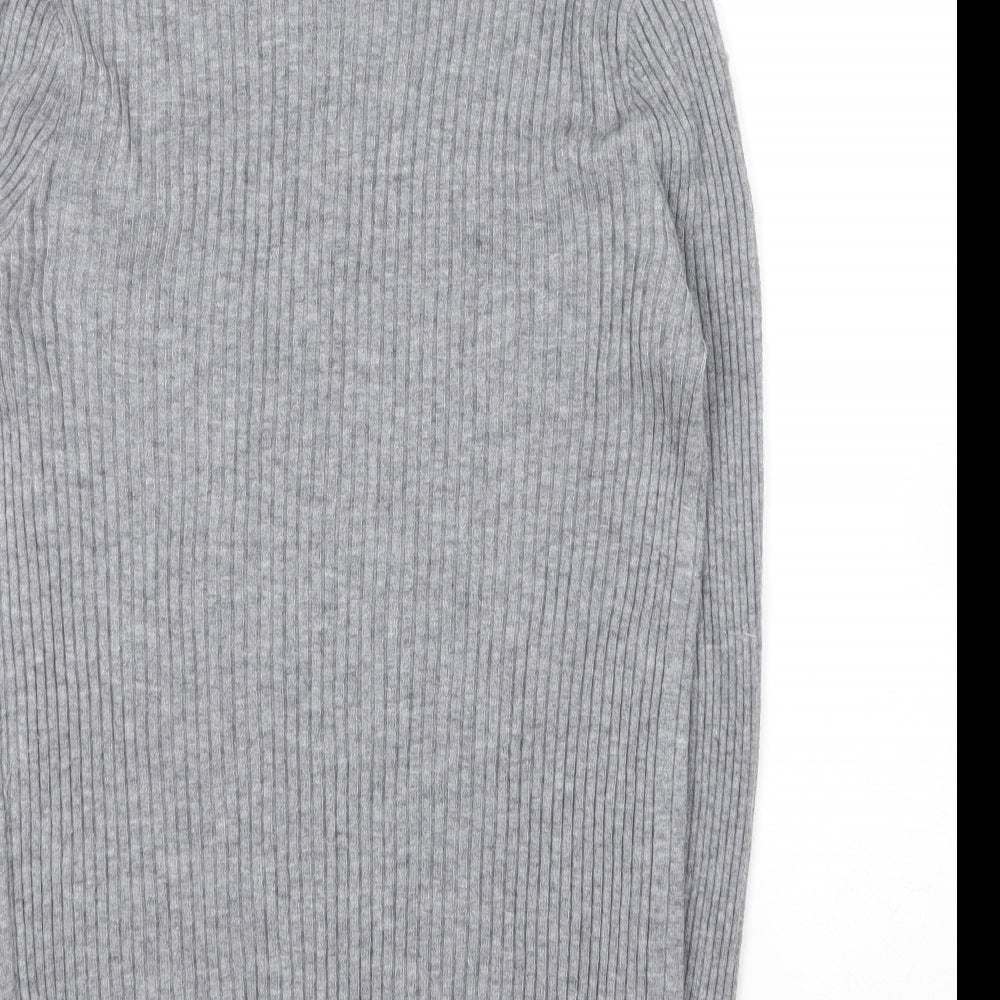 V. Mod Womens Grey Round Neck Cotton Pullover Jumper Size 10