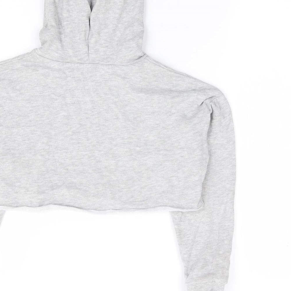 Matalan Girls Grey Cotton Pullover Hoodie Size 10 Years Pullover