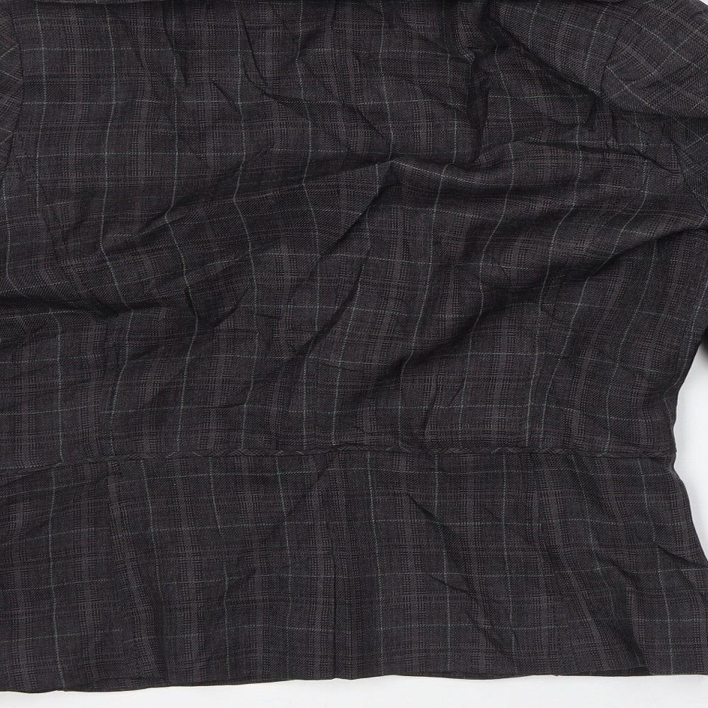 Evie Collection Womens Brown Plaid Jacket Blazer Size 12