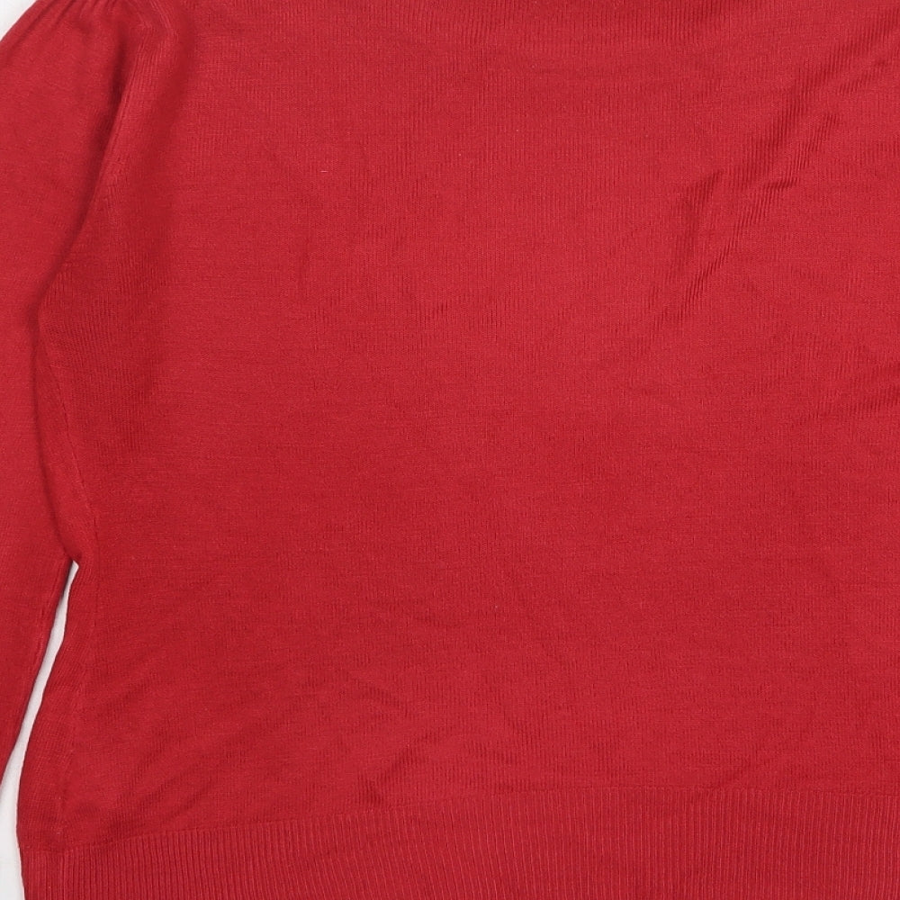 Atmosphere Womens Red Round Neck Polyester Pullover Jumper Size 14