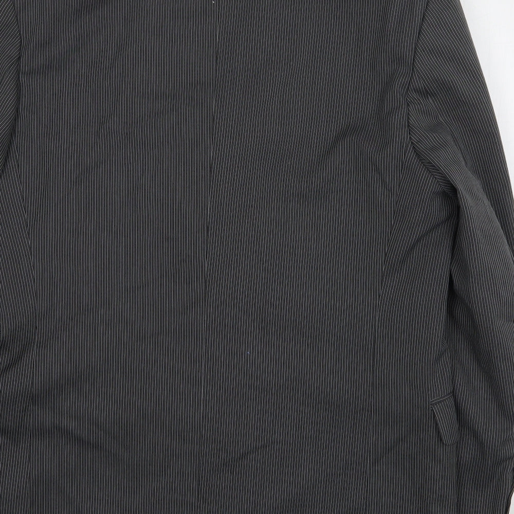 Willson Mens Grey Striped Polyester Jacket Suit Jacket Size 40