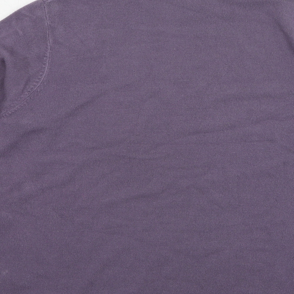 Mia Moda Womens Purple High Neck Acrylic Pullover Jumper Size L