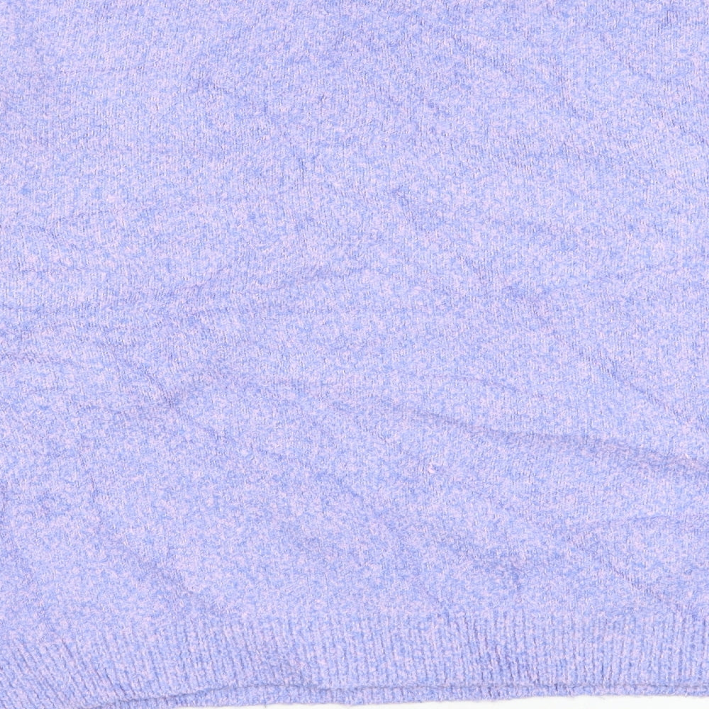Zara Womens Purple Mock Neck Polyester Pullover Jumper Size S