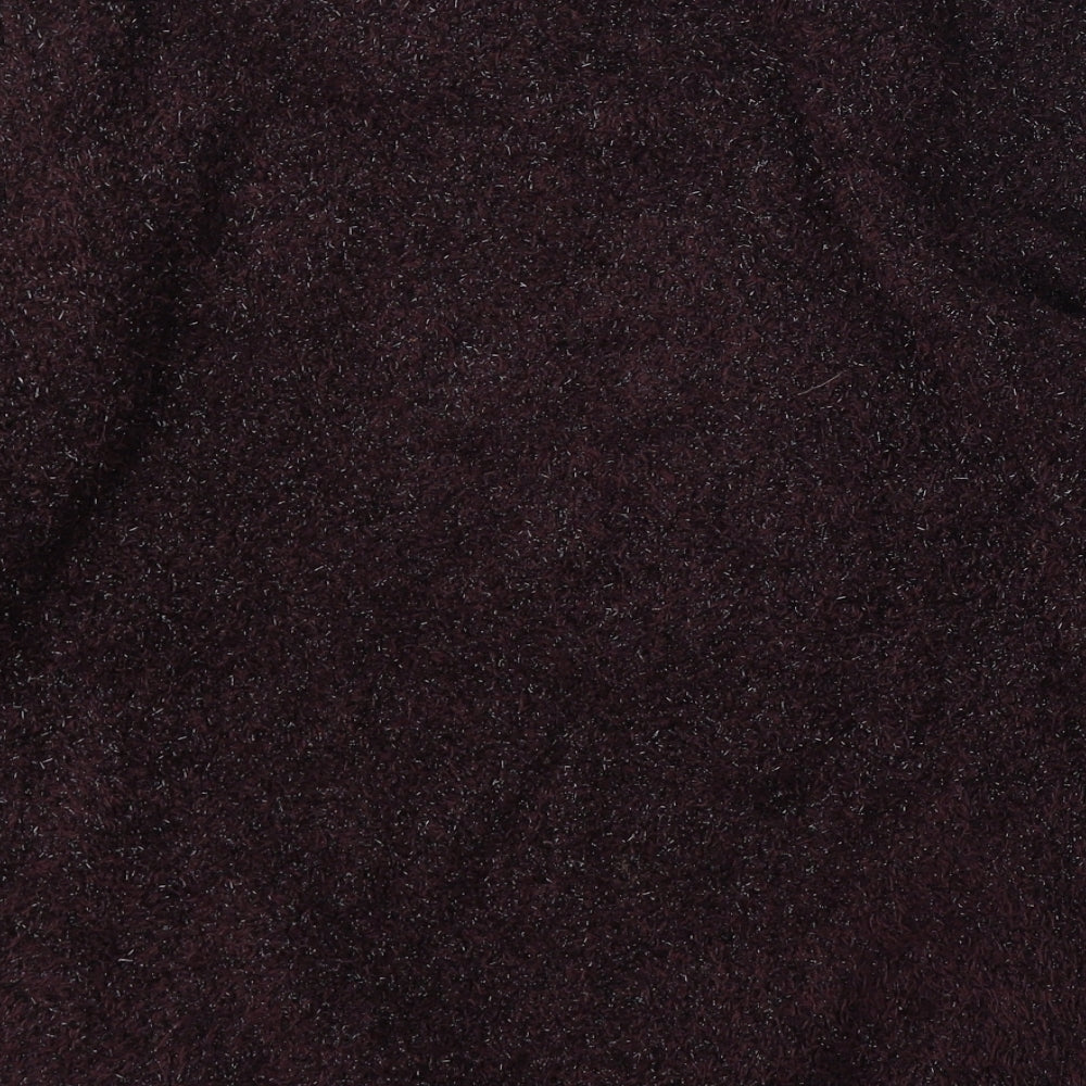 Wallis Womens Purple Round Neck Polyester Pullover Jumper Size M