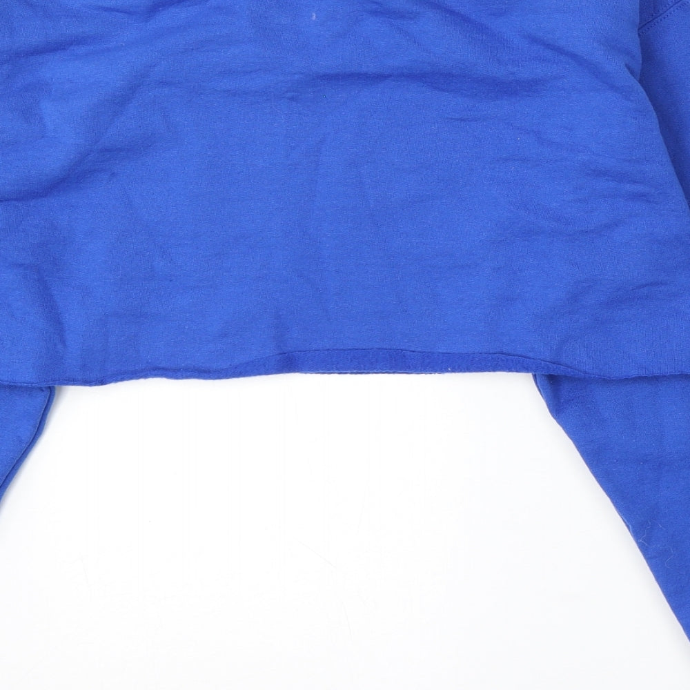 PRETTYLITTLETHING Womens Blue Polyester Pullover Sweatshirt Size M