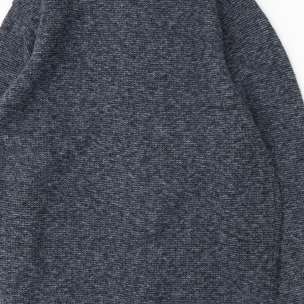 JJ Willis Womens Blue Mock Neck Polyester Pullover Jumper Size XL