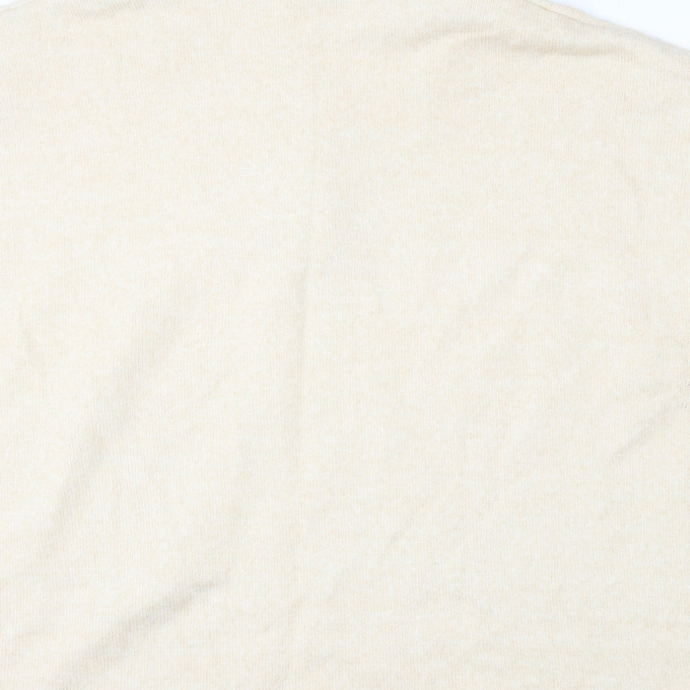 H&M Womens Beige Mock Neck Polyester Pullover Jumper Size M
