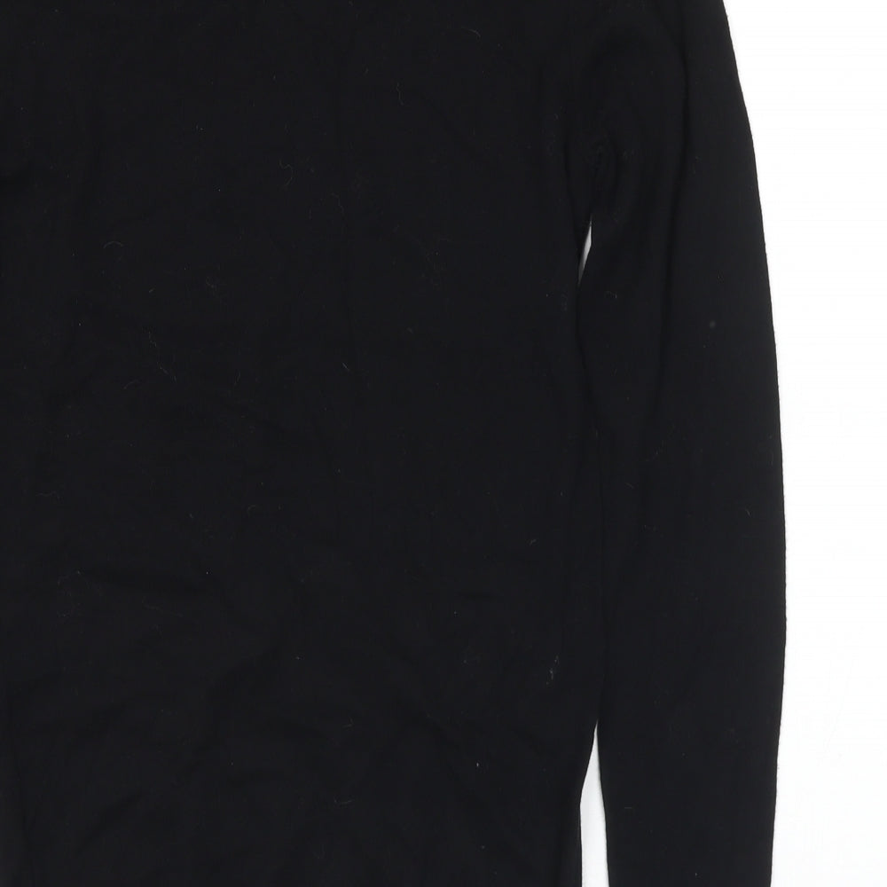 ASOS Womens Black Mock Neck Cotton Pullover Jumper Size S