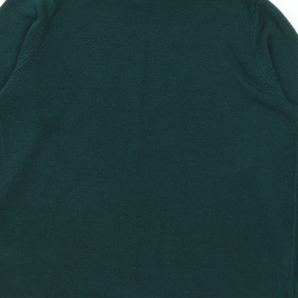 Classics Womens Green Mock Neck Acrylic Pullover Jumper Size 14
