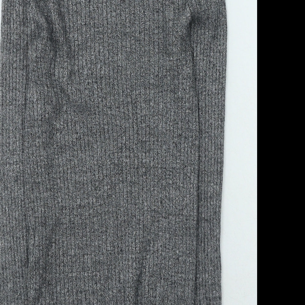 Bershka Womens Grey High Neck Viscose Pullover Jumper Size S