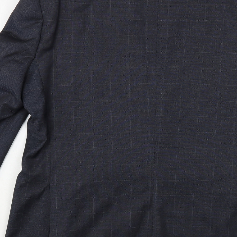 NEXT Mens Grey Check Wool Jacket Blazer Size 42