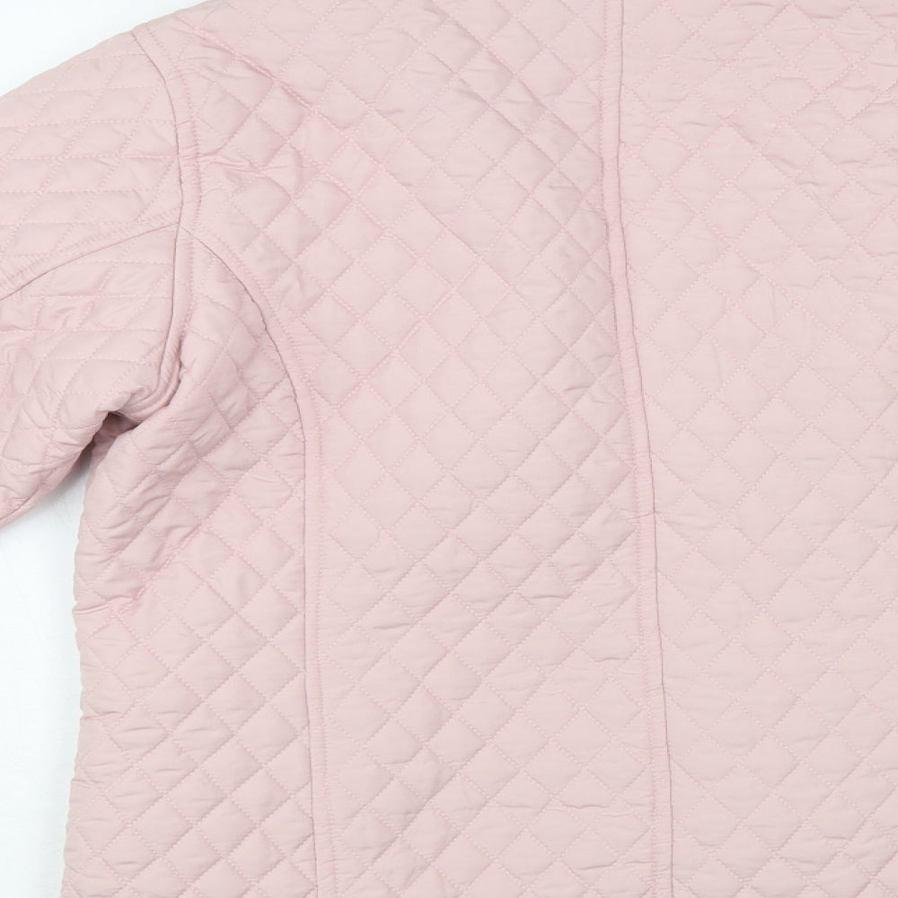 Pure & Natural Womens Pink Quilted Jacket Size S Zip