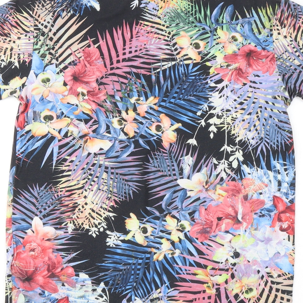 Cameo Rose Womens Multicoloured Floral Polyester Basic T-Shirt Size S Round Neck - Miami 28