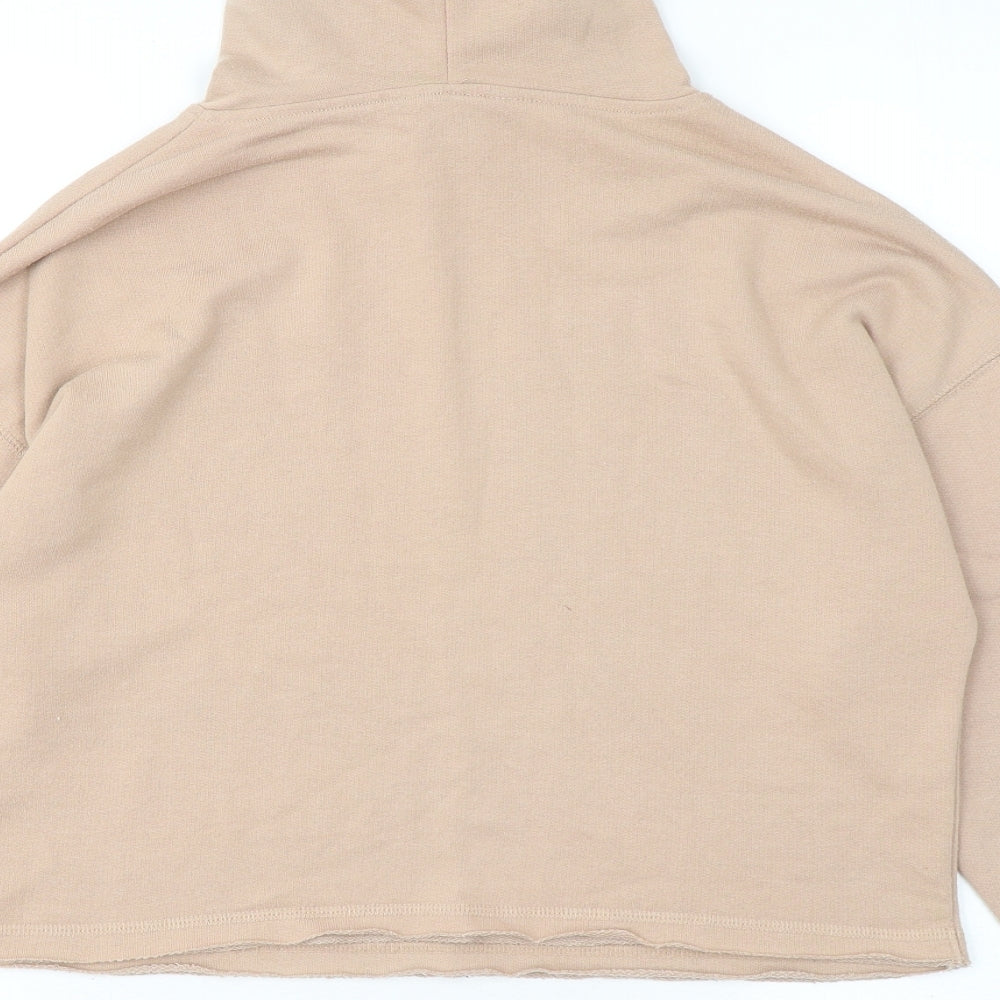 New Look Womens Beige Polyester Pullover Hoodie Size 8