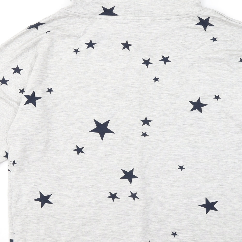 Marks & Spencer Womens Grey Geometric Viscose Pullover Sweatshirt Size 8 - Stars