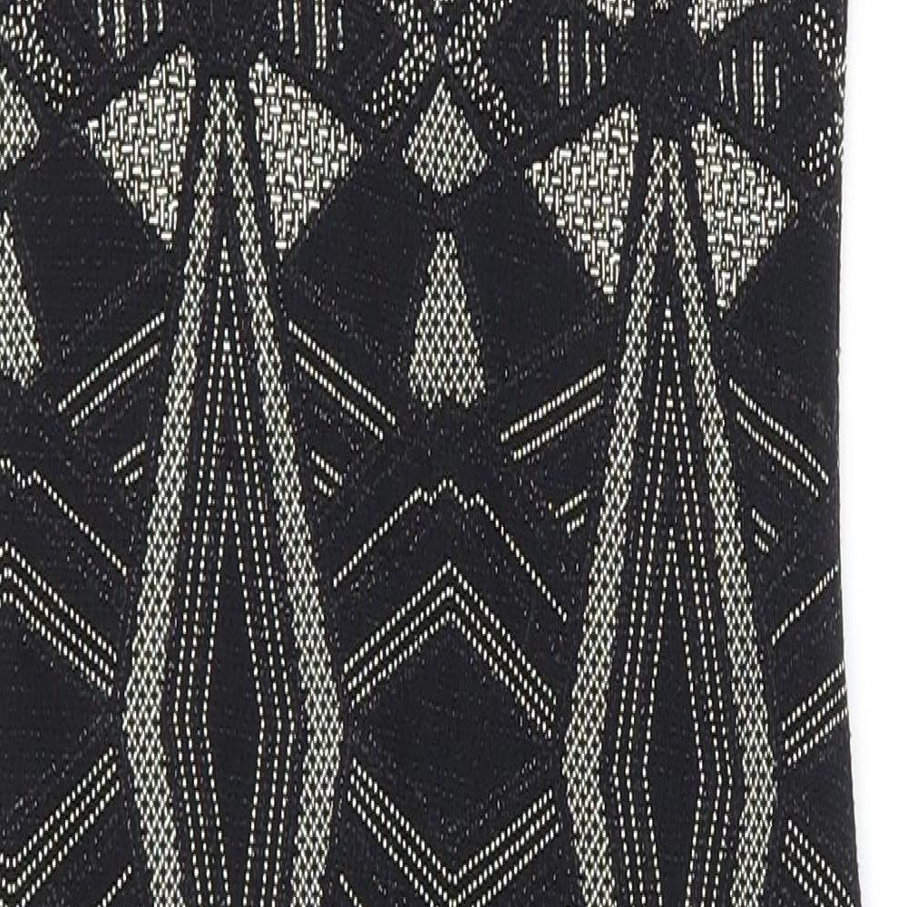 New Look Womens Black Nylon Bodycon Size 6 Scoop Neck