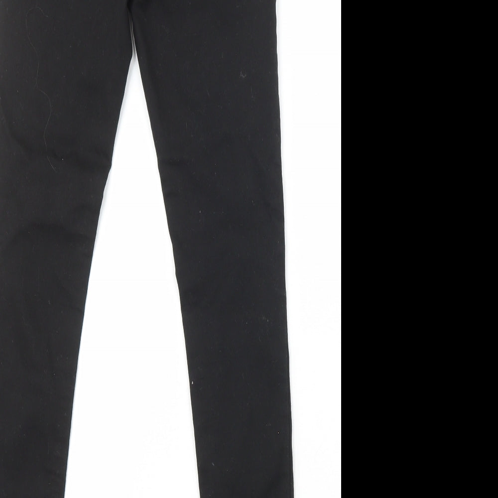 Next Girls Black Cotton Skinny Jeans Size 11 Years Regular