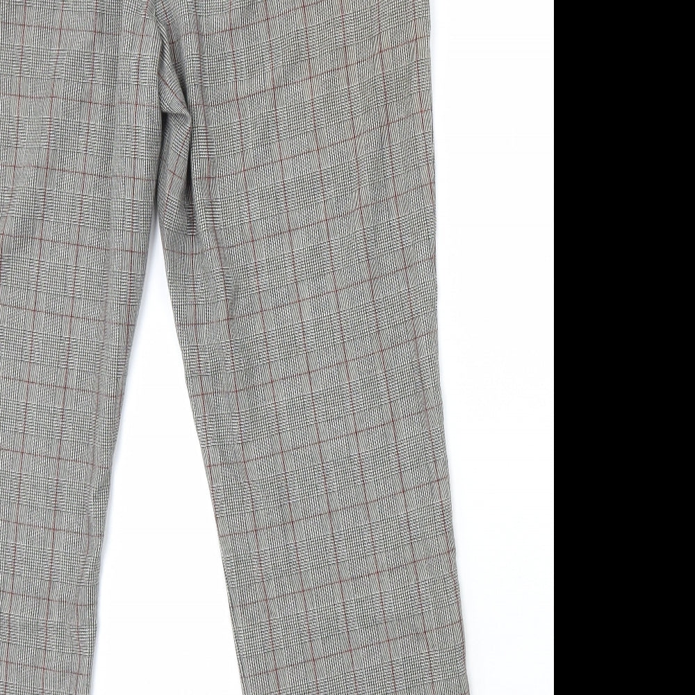 Berkertex Womens Grey Plaid Polyester Trousers Size 12 L27 in Regular