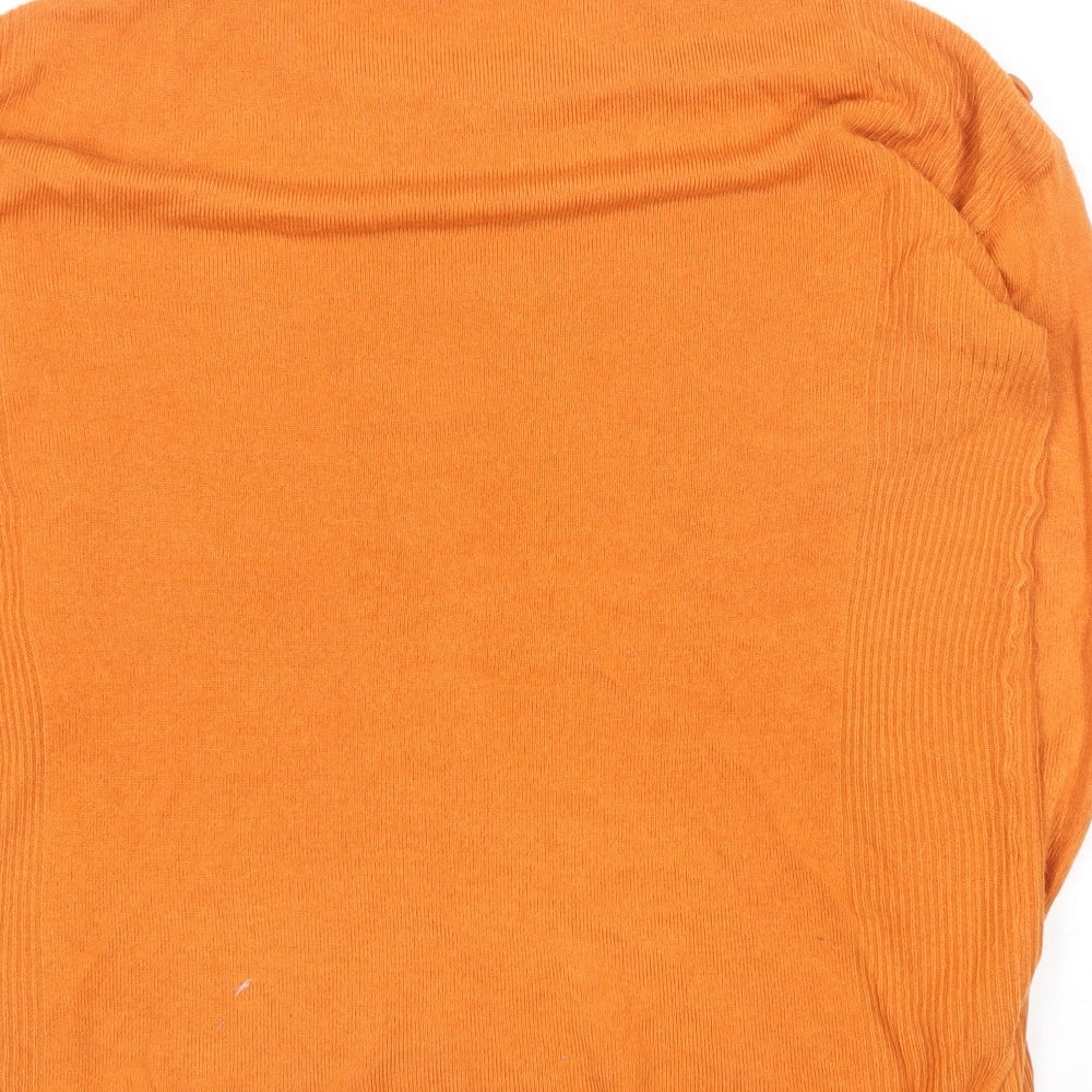 Pep&Co Womens Orange Round Neck Acrylic Pullover Jumper Size L
