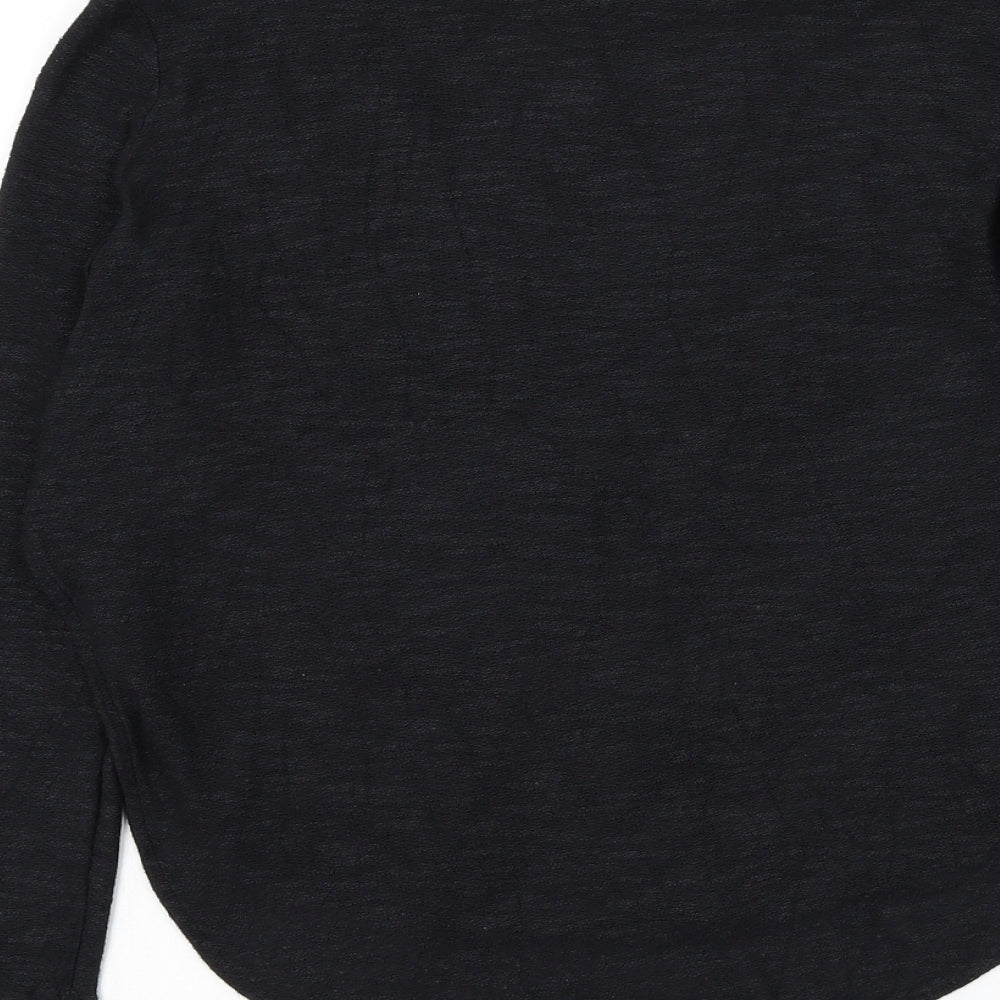 H&M Womens Black Round Neck Viscose Pullover Jumper Size S