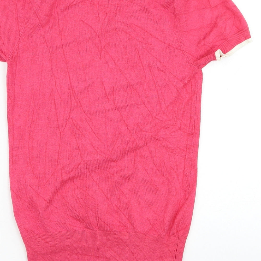 Debenhams Womens Pink Round Neck Viscose Pullover Jumper Size 8