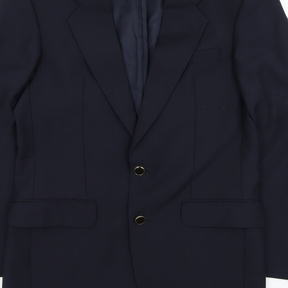Marks & Spencer Mens Blue Wool Jacket Suit Jacket Size 36