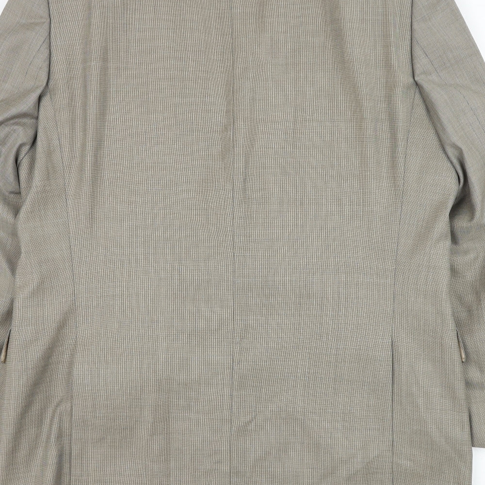 Van Kollem Mens Beige Wool Jacket Suit Jacket Size 44
