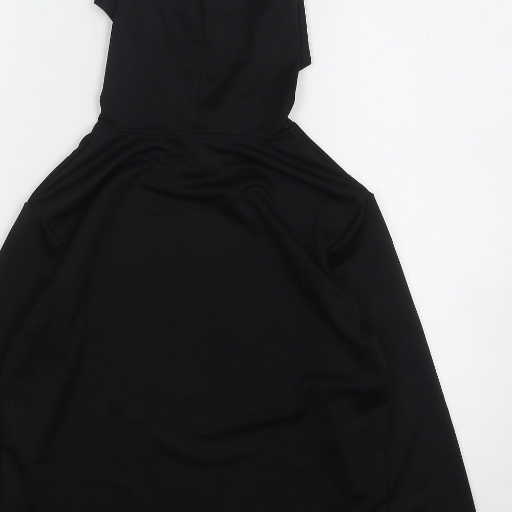 Shien Girls Black Polyester Pullover Hoodie Size 9 Years