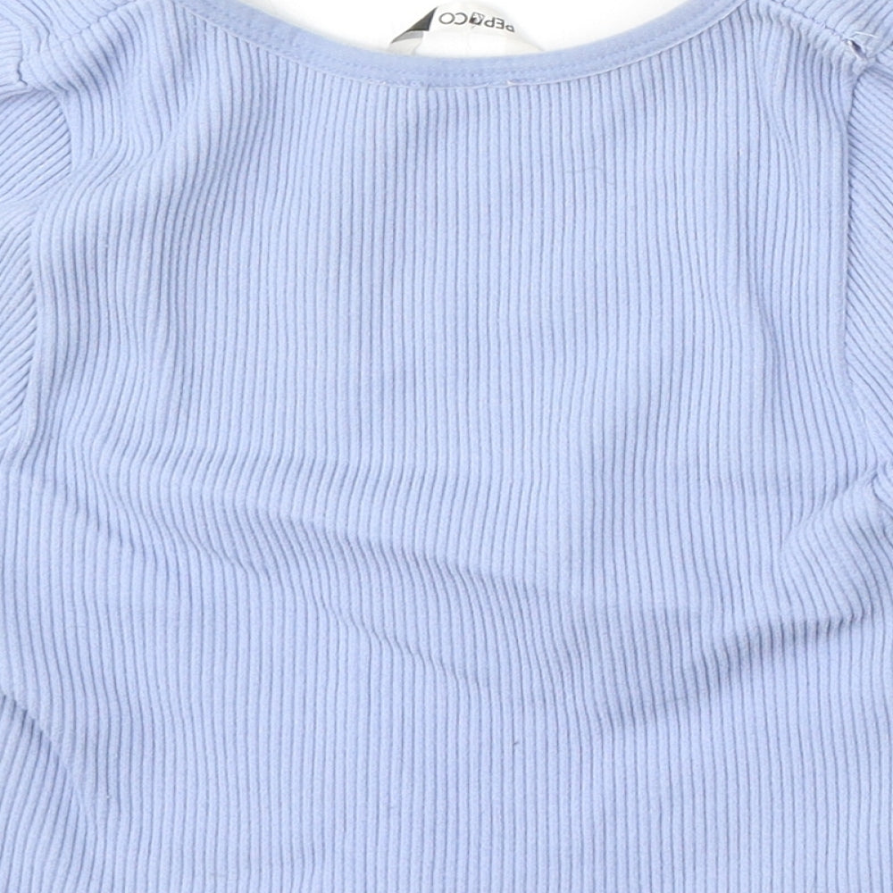 Pep&Co Womens Blue Round Neck Nylon Pullover Jumper Size M