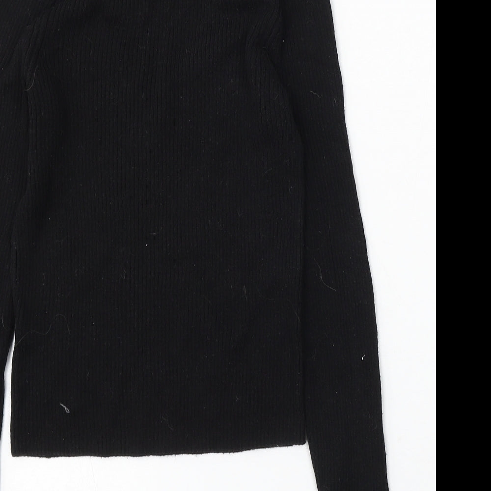 Atmosphere Womens Black Round Neck Cotton Pullover Jumper Size 8