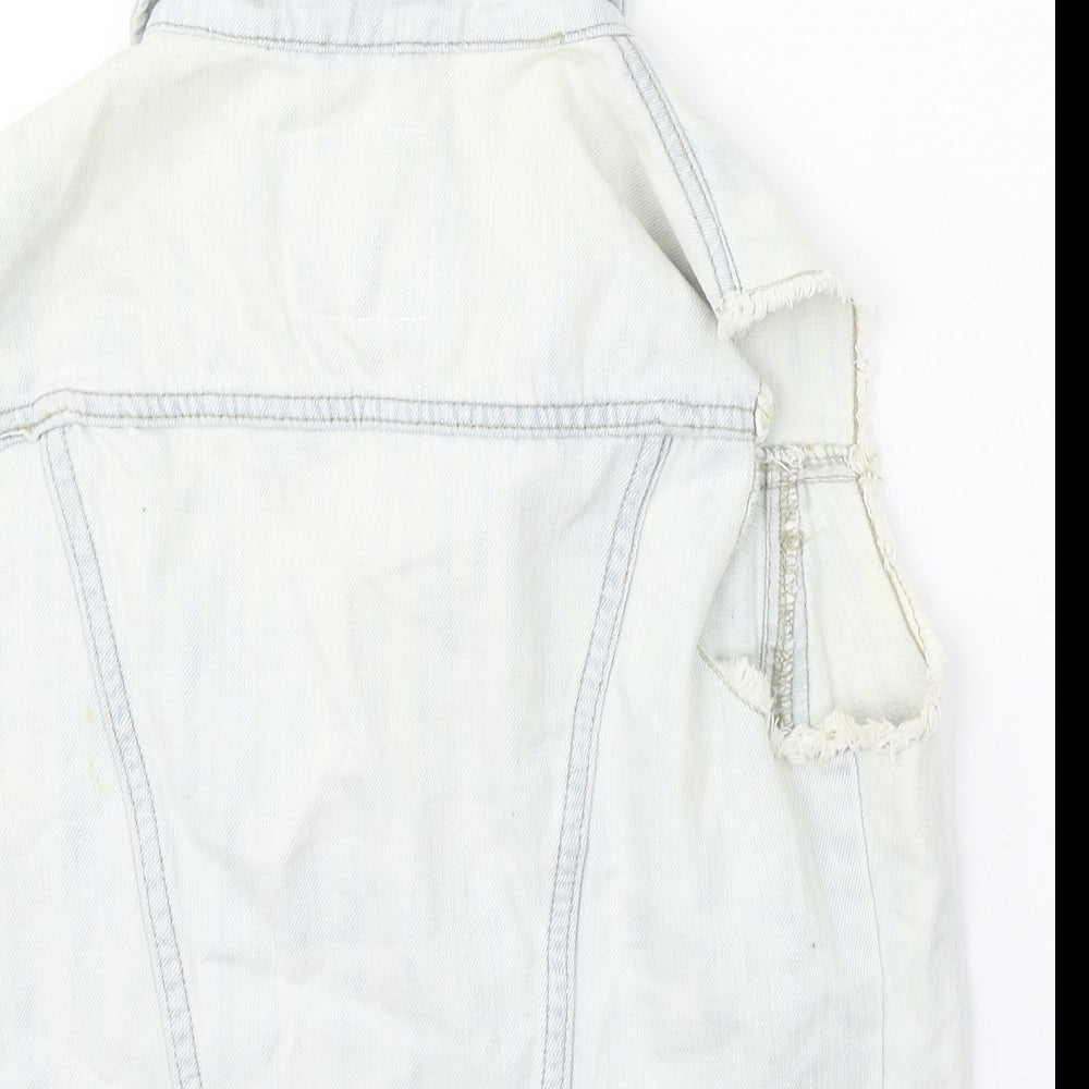 Denim & Co. Womens Blue Gilet Jacket Size 10