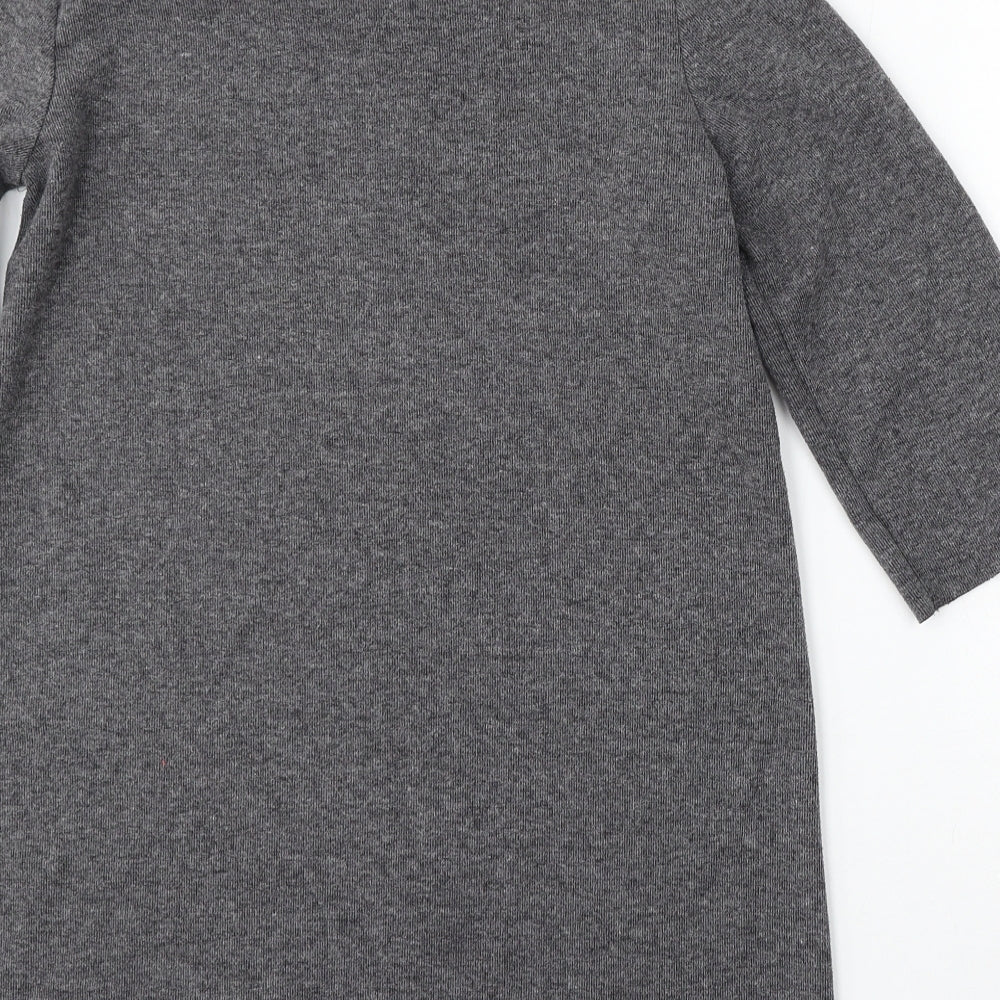 Zara Womens Grey Mock Neck Polyester Pullover Jumper Size S