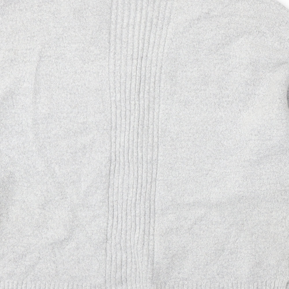 River Island Womens Grey V-Neck Acrylic Pullover Jumper Size 10