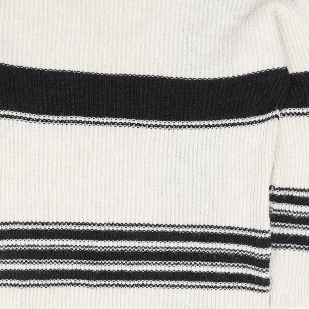 NEXT Womens Ivory V-Neck Geometric Acrylic Pullover Jumper Size 8