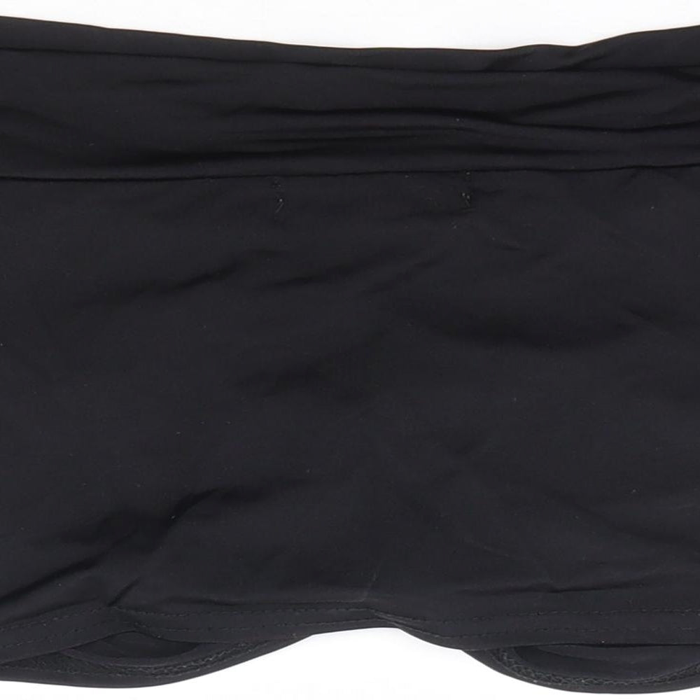 Missguided Womens Black Polyester Cropped T-Shirt Size 6 Off the Shoulder