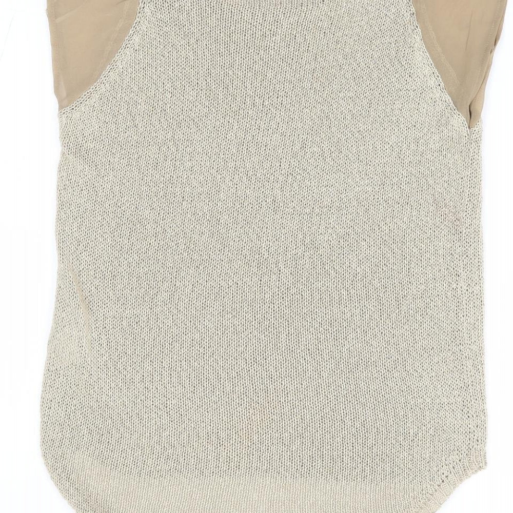 Zara Womens Gold Round Neck Acrylic Pullover Jumper Size S