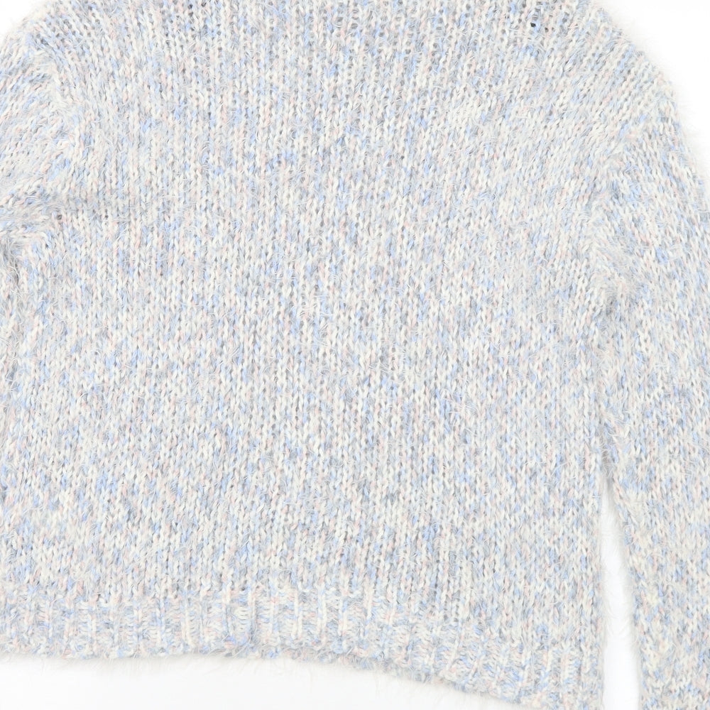 Divided Womens Multicoloured Crew Neck Acrylic Pullover Jumper Size S