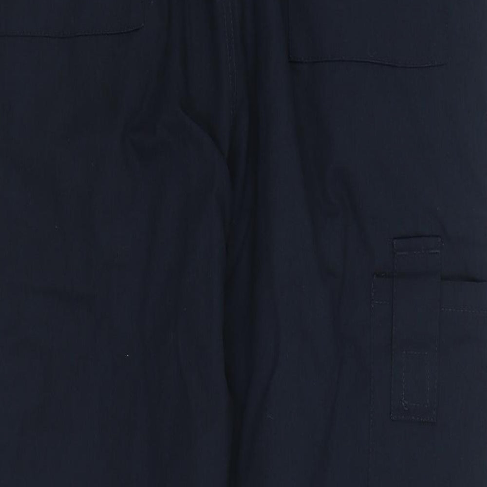 BWM Mens Blue Polyester Cargo Trousers Size 34 in L25 in Regular Zip