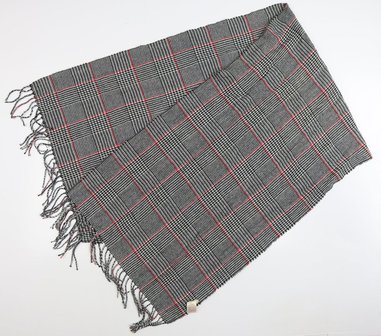 Peacocks Unisex Black Geometric Acrylic Scarf
