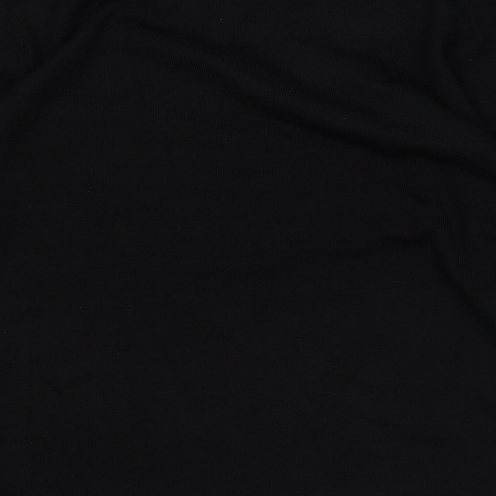 Fay Louise Womens Black Round Neck Striped Acrylic Pullover Jumper Size L
