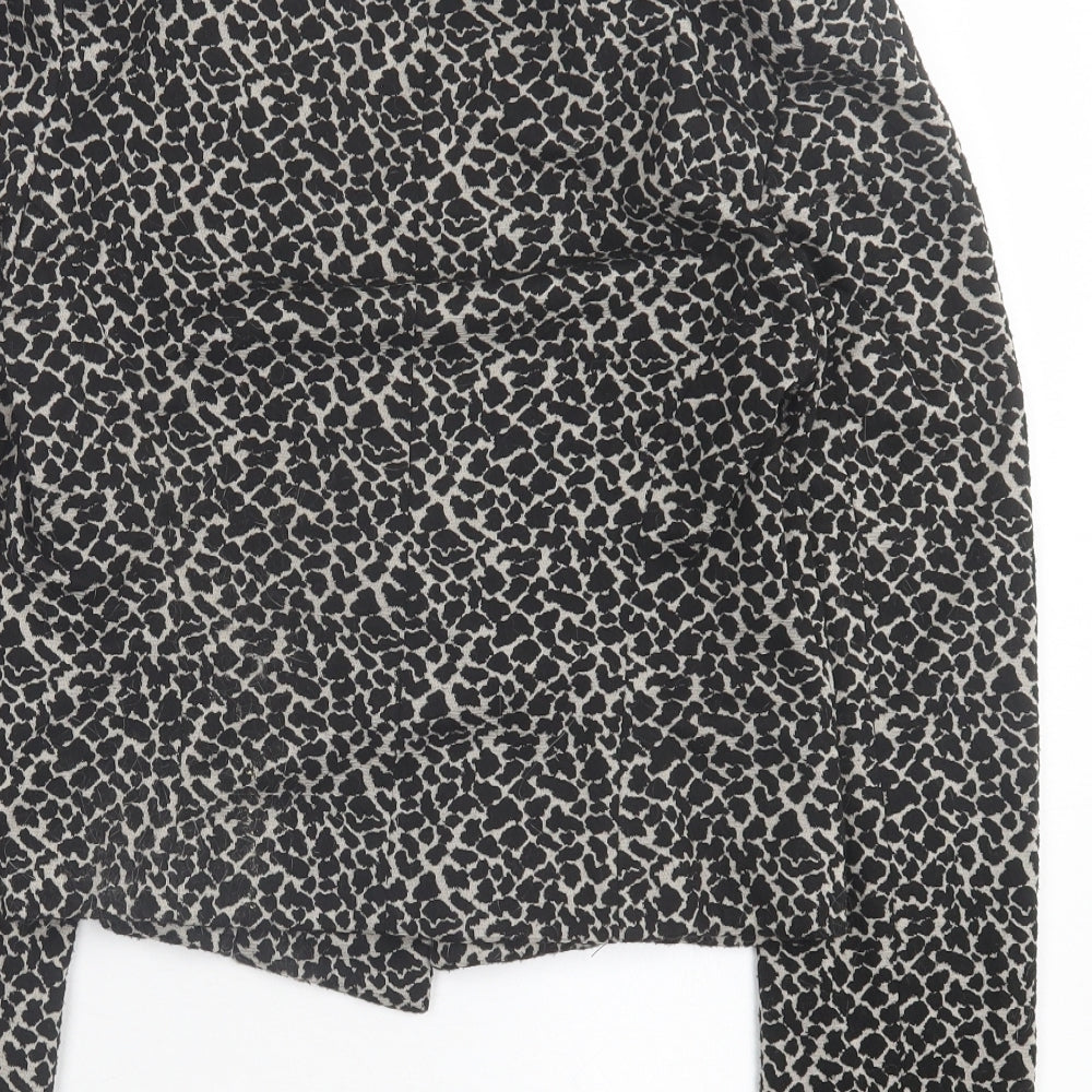 Atmosphere Womens Black Animal Print Jacket Size 12