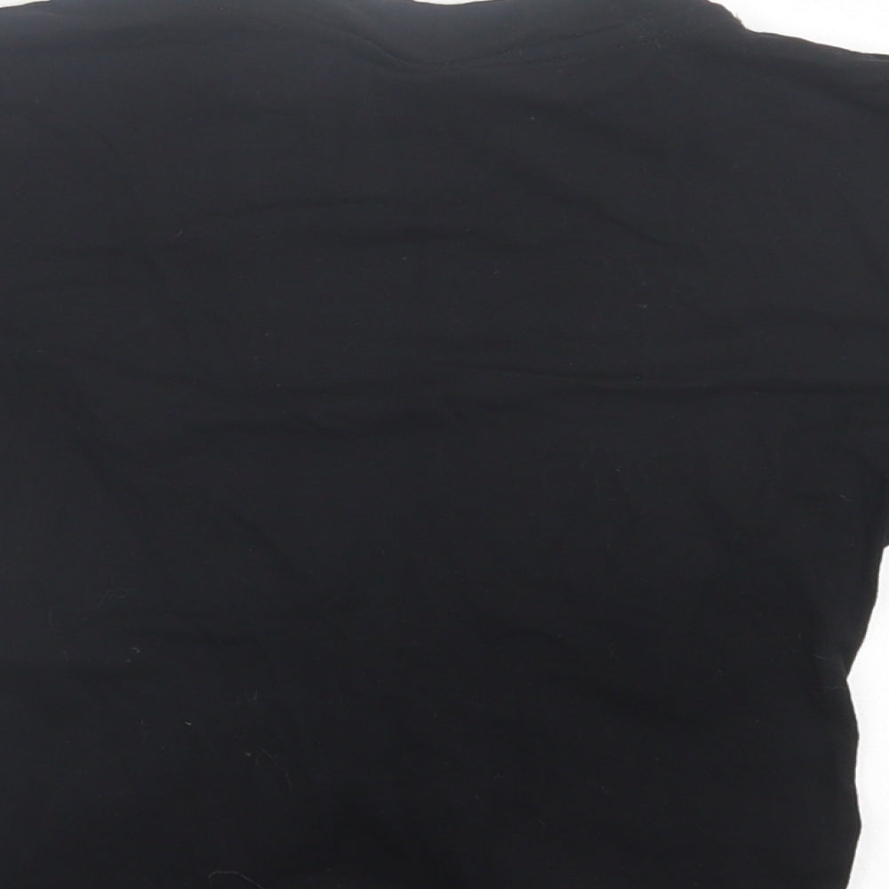 Topshop Womens Black Viscose Cropped T-Shirt Size 6 Halter