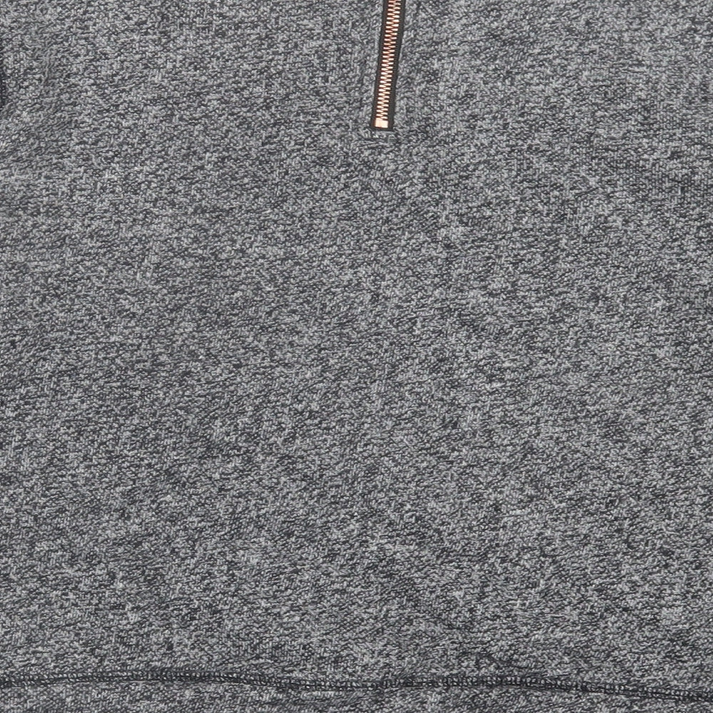 h7m Womens Grey Cotton Pullover Sweatshirt Size S Zip