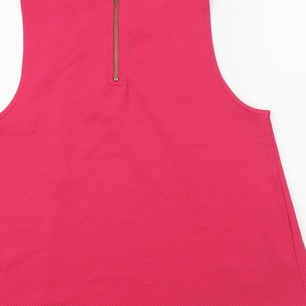 Topshop Womens Pink Polyester Basic Blouse Size 12 Round Neck